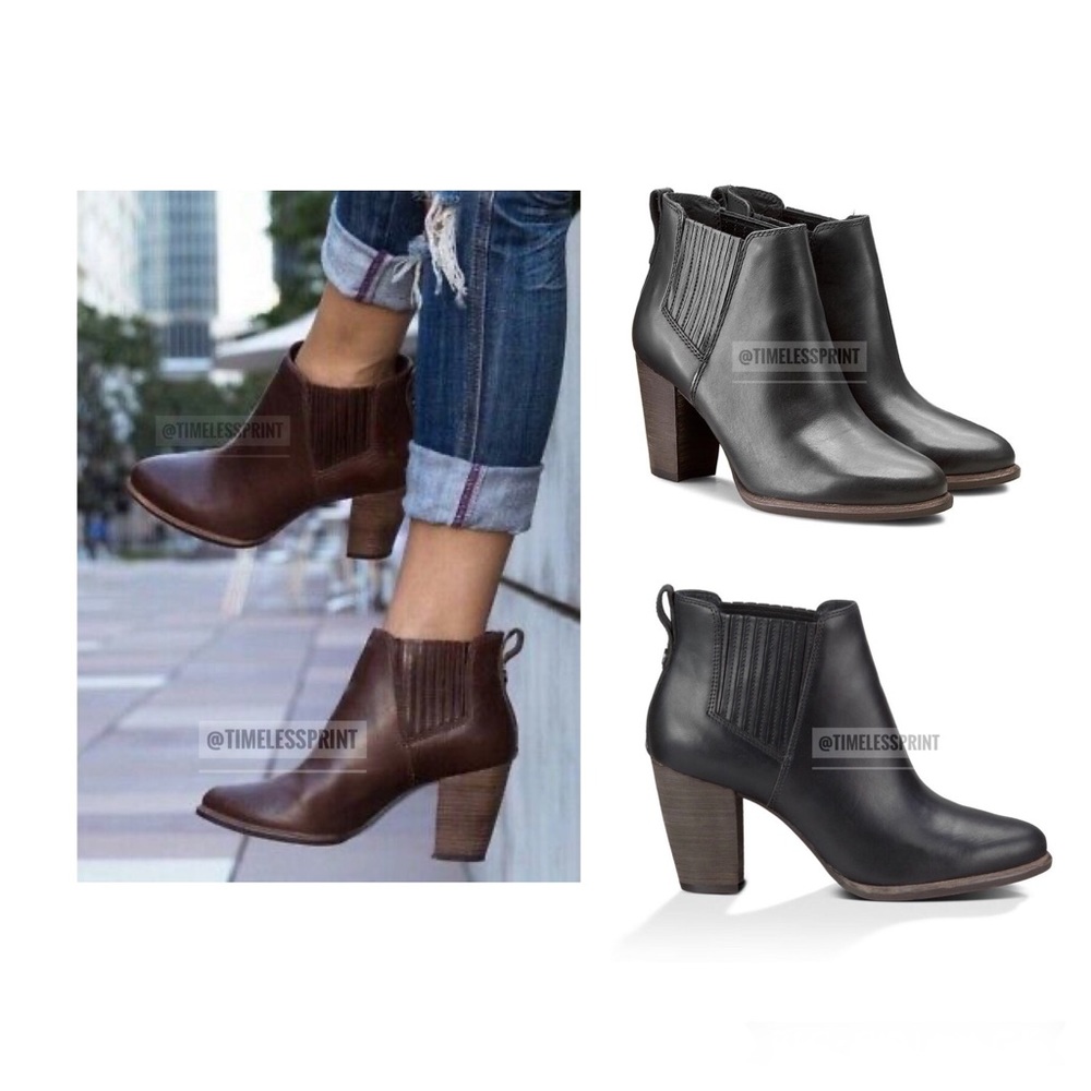 Ugg Black Heel Leather Boots